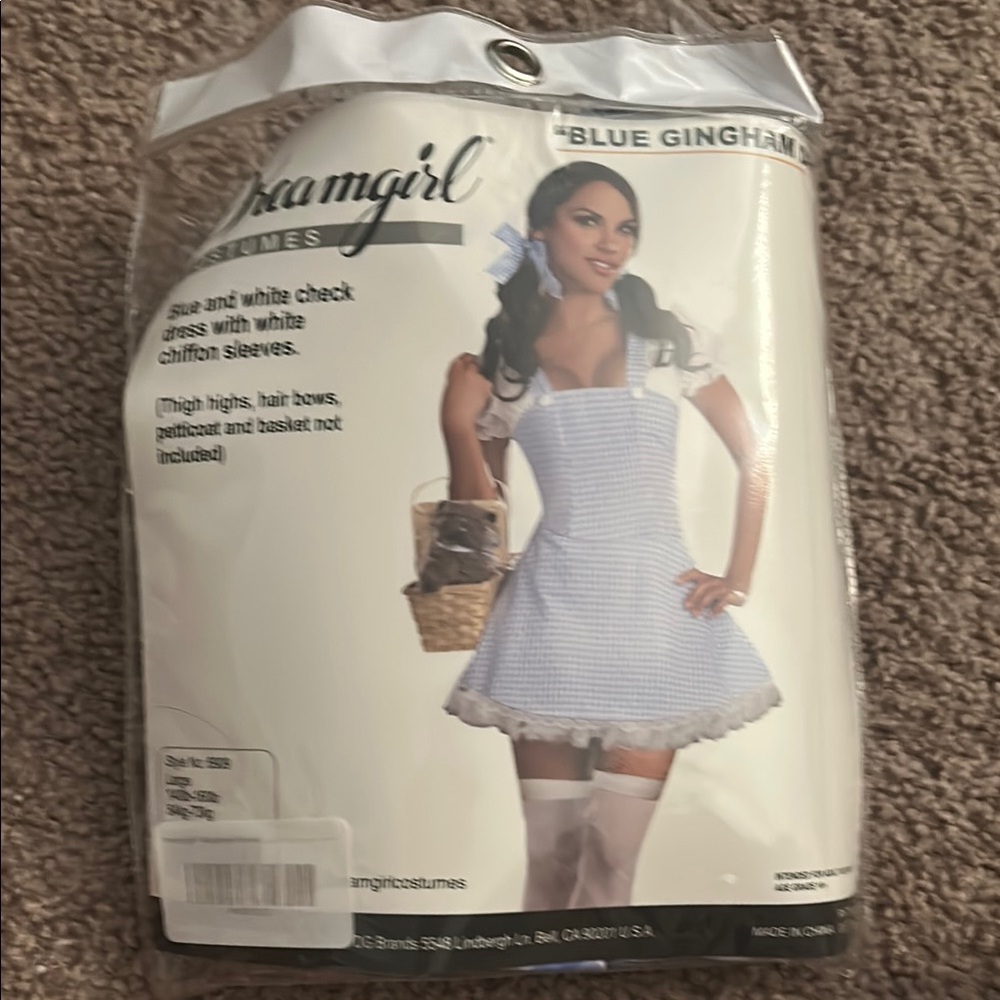 N Blue and White Gingham Dress opened but never worn. Dorothy from wizard of oz